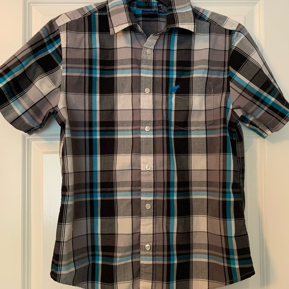 Wrangler Boys Button Up Plaid Shirt size XL